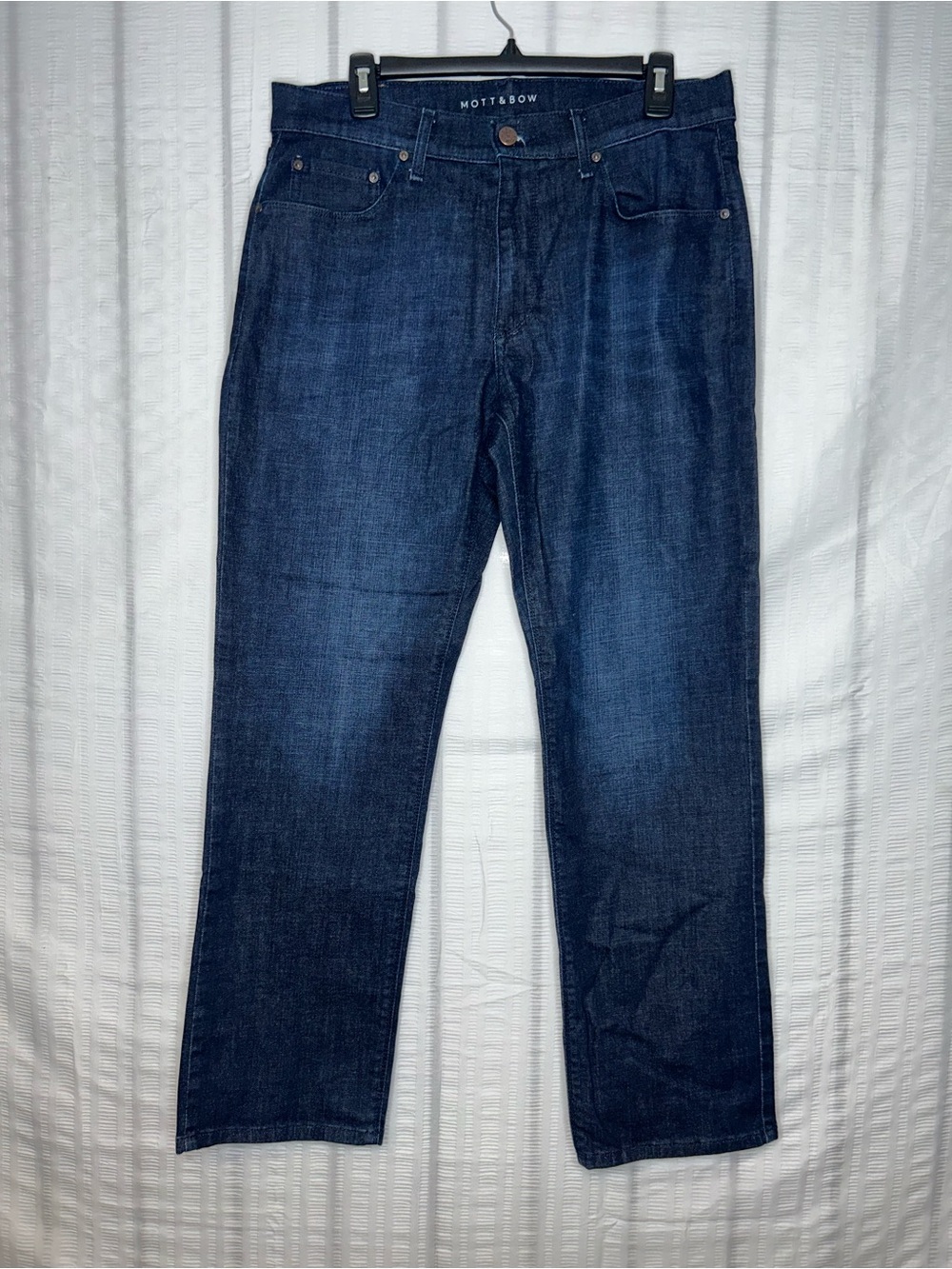 Mott & Bow Crosby Men's Straight Leg Cut Very Dark Wash Stretch Jeans Size 34x30